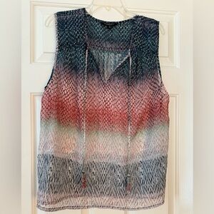 Liverpool, sheer sleeveless top, size M